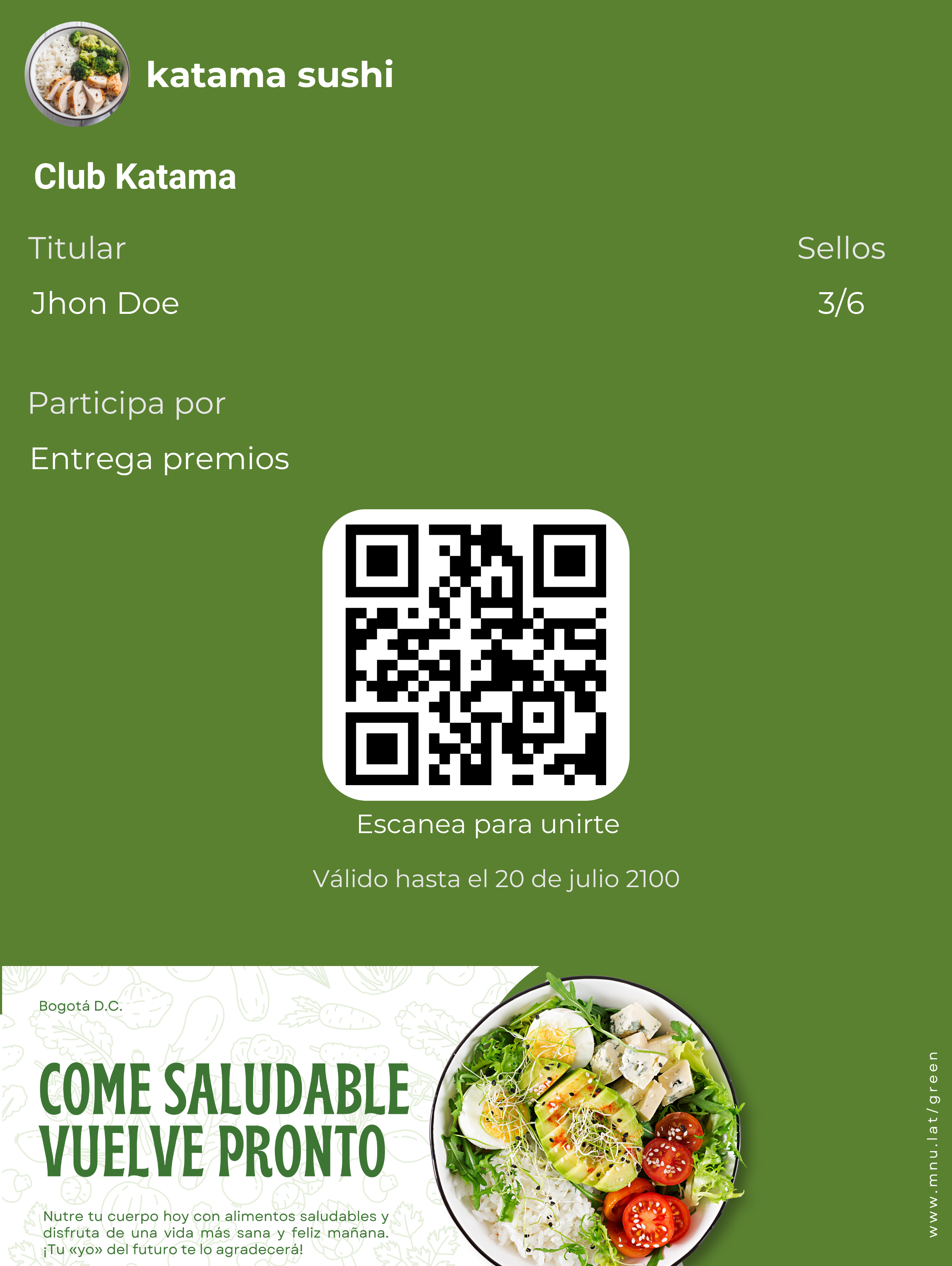 Tarjeta de fidelización digital de MNU